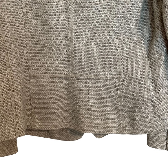 Chicos Tan Zipper Pocket Blazer size 1 Workwear Chic - Picture 7 of 10